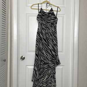 Zebra Asymmetrical dress halter top